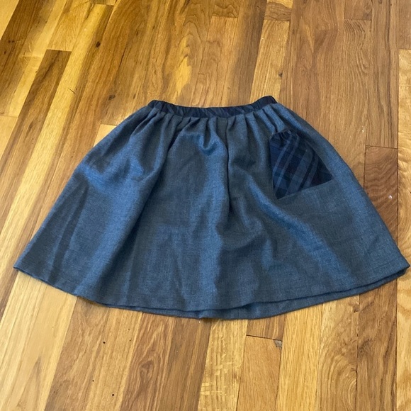 Makie Girls Gray Skirt With Checkered Pocket Size 6Y - Picture 1 of 7